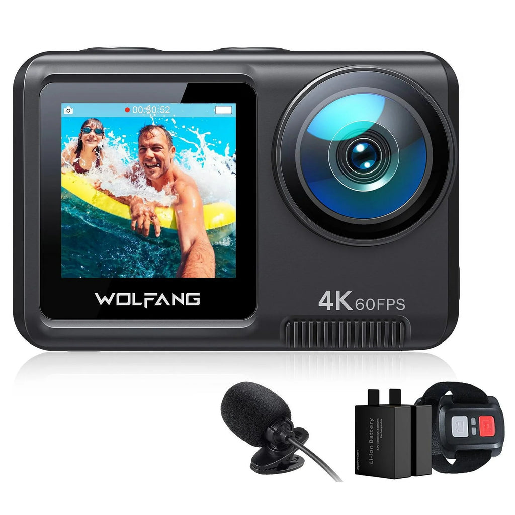 4K/60FPS/24MP Action Camera, Upgraded 3.0 EIS Anti-shake Stabilization 40M Waterproof Camera, 170° Adjustable Wide Angle Multiple Functions