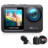 4K/60FPS/24MP Action Camera, Upgraded 3.0 EIS Anti-shake Stabilization 40M Waterproof Camera, 170° Adjustable Wide Angle Multiple Functions