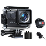 Action Camera 4K 20MP with External Microphone PC Webcam WiFi Vlogging Cam Waterproof Camera