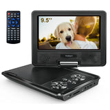 Cocobear 9.5" Portable DVD Player w/ 7.5'' HD, 1080p, 4-6 Hr Battery, for Kids&Car Travel, Black