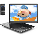 Portable DVD Player 15.5" HD Swivel Screen, 6 Hours Built-in Battery for Kids and Car, BlacK,1080P Resolution, Black, New