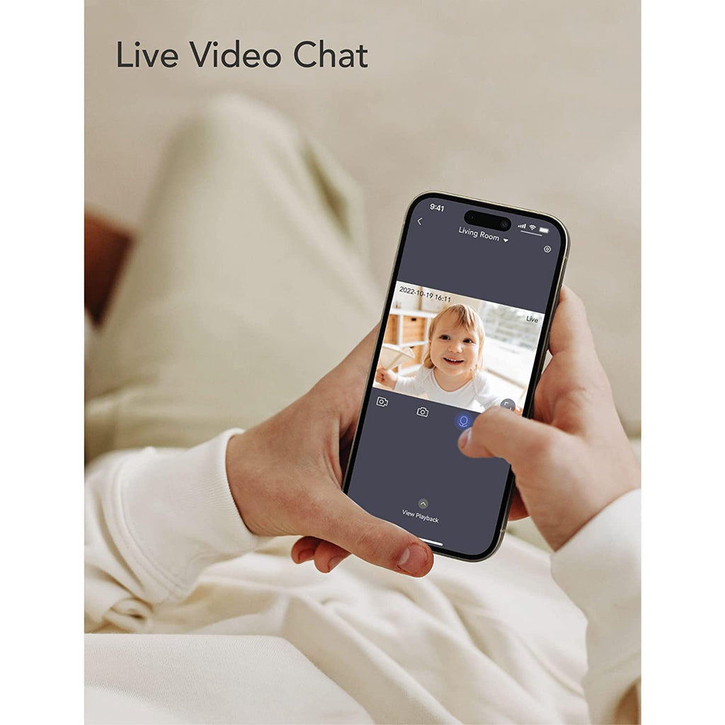 Nooie Baby Monitor with Camera and Audio, 1080P Night Vision, Motion and Sound Detection, 2.4G WIFI Home Surveillance Camera, for Baby Nanny Elderly Monitoring, Works with Alexa