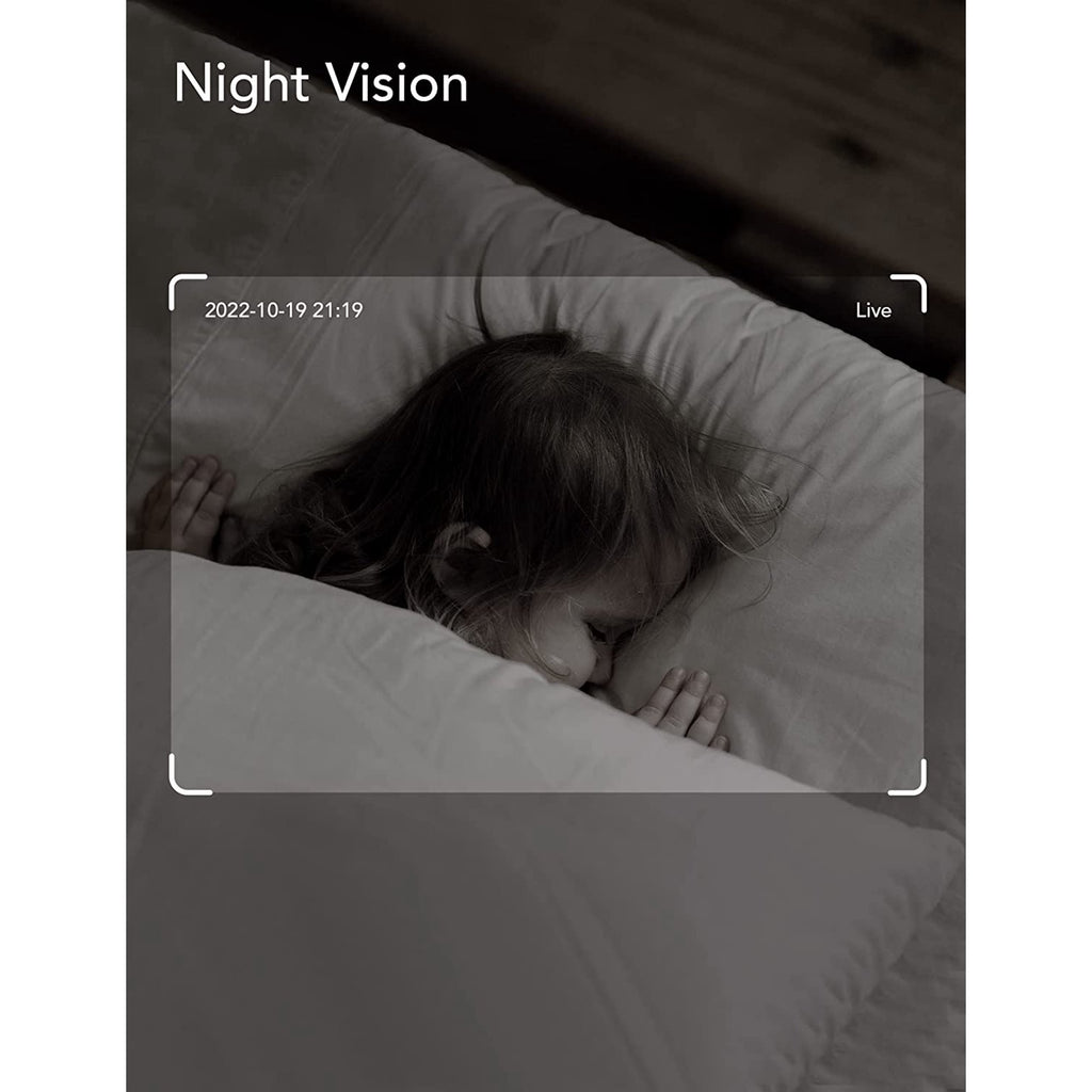 Nooie Baby Monitor with Camera and Audio, 1080P Night Vision, Motion and Sound Detection, 2.4G WIFI Home Surveillance Camera, for Baby Nanny Elderly Monitoring, Works with Alexa
