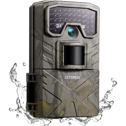 CEYOMUR Trail Camera, 20MP 1080P Hunting Camera with Low Glow IR LEDs Night Vision Motion Activated, Video Game Camera with IP66 Waterproof for Wildlife Monitoring