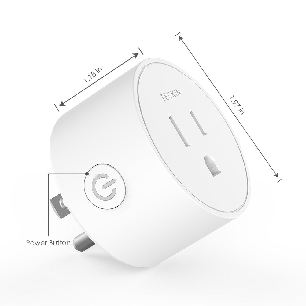 Smart Plug, SmartThings for Voice Control, Teckin Mini Smart Outlet Home Automation Modules, No Hub Required, FCC ETL Certified,Only Supports 2.4GHz Network