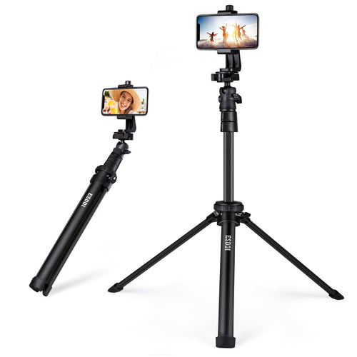 ESDDI PLUME-P1Phone Tripod for iPhone Recording 59 inch All-in-One Cell Phone Tripod Stand and Selfie Stick Tripod