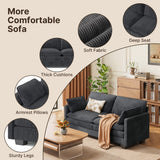 Sofa, Asofer 75" 2-Seater Modern Overstuffed Cloud Sofa with Double Layer High-Resilience Cushion, Pet & Kid Friendly Corduroy Fabric, Removable Washable, Dark Gray for Living Room & Small Spaces