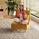 Lofka Linen Accent Chair, Upholstered Arm Chair with Extra Pillow for Living Room, Office, Light Gray