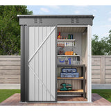 Asofer 5' x 3' FT Outdoor Storage Metal Shed, Small Shed with 2 Lockable Door, Dark Gray