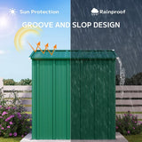 Outdoor Storage Shed 6 x 4 t（24.6 sq. ft.）Metal Garden Shed with Double Lockable Doors,for Backyard Patio Lawn-Green