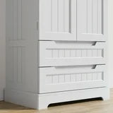 Asofer 47" Kitchen Pantry Storage Cabinet,Floor Cabinet with Doors, Adjustable Shelves and Drawers, for Dining Room, White