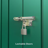 Outdoor Storage Shed 6 x 4 t（24.6 sq. ft.）Metal Garden Shed with Double Lockable Doors,for Backyard Patio Lawn-Green