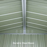Outdoor Storage Shed 6 x 4 t（24.6 sq. ft.）Metal Garden Shed with Double Lockable Doors,for Backyard Patio Lawn-Green