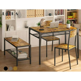 Dining Table Set for 4, Modern Kitchen Table with Chairs and Bench for Dinette