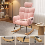 Nursery Rocking Chair for Nursery, Bedroom, Living Room - Pink