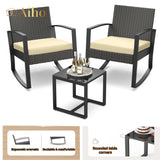 Patio Furniture Set with Coffee Table for Patio, Garden and Bistro - Beige Cushions