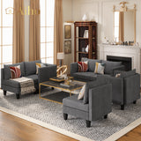 Modular Two-Seater Sofa for Apartment, Dorm Room, Office, Bedroom - Deep Gray