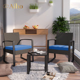 Patio Furniture Set with Coffee Table for Patio, Garden and Bistro - Blue Cushions