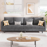 68" L L-shaped Sofa with 4 Comfortable Pillows for Living Room, Apartment, Studio, Office - Dark Grey