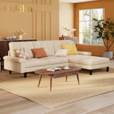 L Shaped Sectional Sofa with Free Combination Sectional Couch for Living Room - Beige