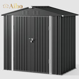 6' x 4' Metal Outdoor Storage Shed with Double Lockable Doors - Light Brown