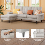 L-Shaped Sectional Sofa - Dark Grey