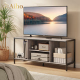 55 "L TV Stand for TVs up to 65", 65 inch TV stand with Storage Shelves for Living Room - Gray