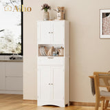 67"H Bathroom Storage Cabinet for Bathroom - White