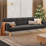 68 "L Futon, Couches and Sofas with Soft Armrest and 3 Comfortable Pillows - Dark Gray