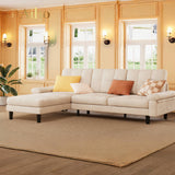 L Shaped Sectional Sofa with Free Combination Sectional Couch for Living Room - Beige