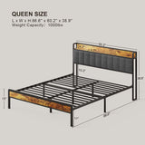 Bed Frame with  Headboard  - Retro