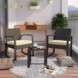 Patio Furniture Set with Coffee Table for Patio, Garden and Bistro - Beige Cushions