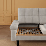 68" L L-shaped Sofa with 4 Comfortable Pillows for Living Room, Apartment, Studio, Office - Dark Grey