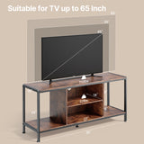 55 "L TV Stand for TVs up to 65", 65 inch TV stand with Storage Shelves for Living Room - Rustic Brown