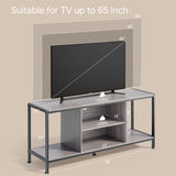 55 "L TV Stand for TVs up to 65", 65 inch TV stand with Storage Shelves for Living Room - Gray