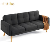 68 "L Futon, Couches and Sofas with Soft Armrest and 3 Comfortable Pillows - Dark Gray