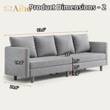 68" L L-shaped Sofa with 4 Comfortable Pillows for Living Room, Apartment, Studio, Office - Light Grey