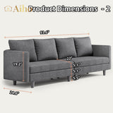 68" L L-shaped Sofa with 4 Comfortable Pillows for Living Room, Apartment, Studio, Office - Dark Grey