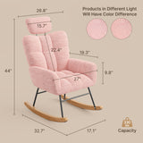 Nursery Rocking Chair for Nursery, Bedroom, Living Room - Pink