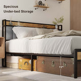 Bed Frame with  Headboard  - Gray