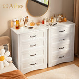 Tall Wood Dresser with Large Drawer & Delicate Handles for Closet, Living Room, Hallway - White