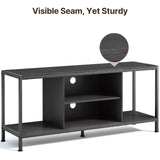 55 "L TV Stand for TVs up to 65", 65 inch TV stand with Storage Shelves for Living Room - Black