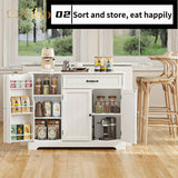 42 " Kitchen Pantry Storage Cabinet with Doors & Drawer & Shelves for Kitchen, Entryway - White