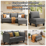 Modular Two-Seater Sofa for Apartment, Dorm Room, Office, Bedroom - Deep Gray