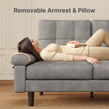 68" L L-shaped Sofa with 4 Comfortable Pillows for Living Room, Apartment, Studio, Office - Dark Grey