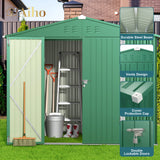 8' x 6' Metal Outdoor Storage Shed with Double Lockable Doors - Green