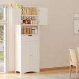 67"H Bathroom Storage Cabinet for Bathroom - White