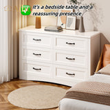 30 "H White Dresser for Bedroom, Double Drawer Dresser, 6 Drawer Dresser for Bedroom, Living Room - White