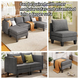 Modular Two-Seater Sofa for Apartment, Dorm Room, Office, Bedroom - Deep Gray