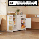 42 " Kitchen Pantry Storage Cabinet with Doors & Drawer & Shelves for Kitchen, Entryway - White